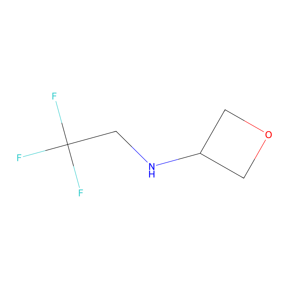 N-(2,2,2-trifluoroethyl)oxetan-3-amine molecular structure, CAS 1342774-30-4