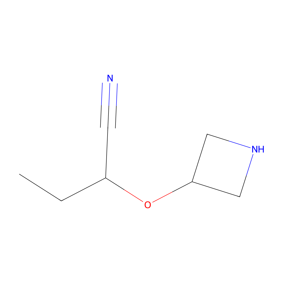 2-(Azetidin-3-yloxy)butanenitrile molecular structure, CAS 1342775-40-9