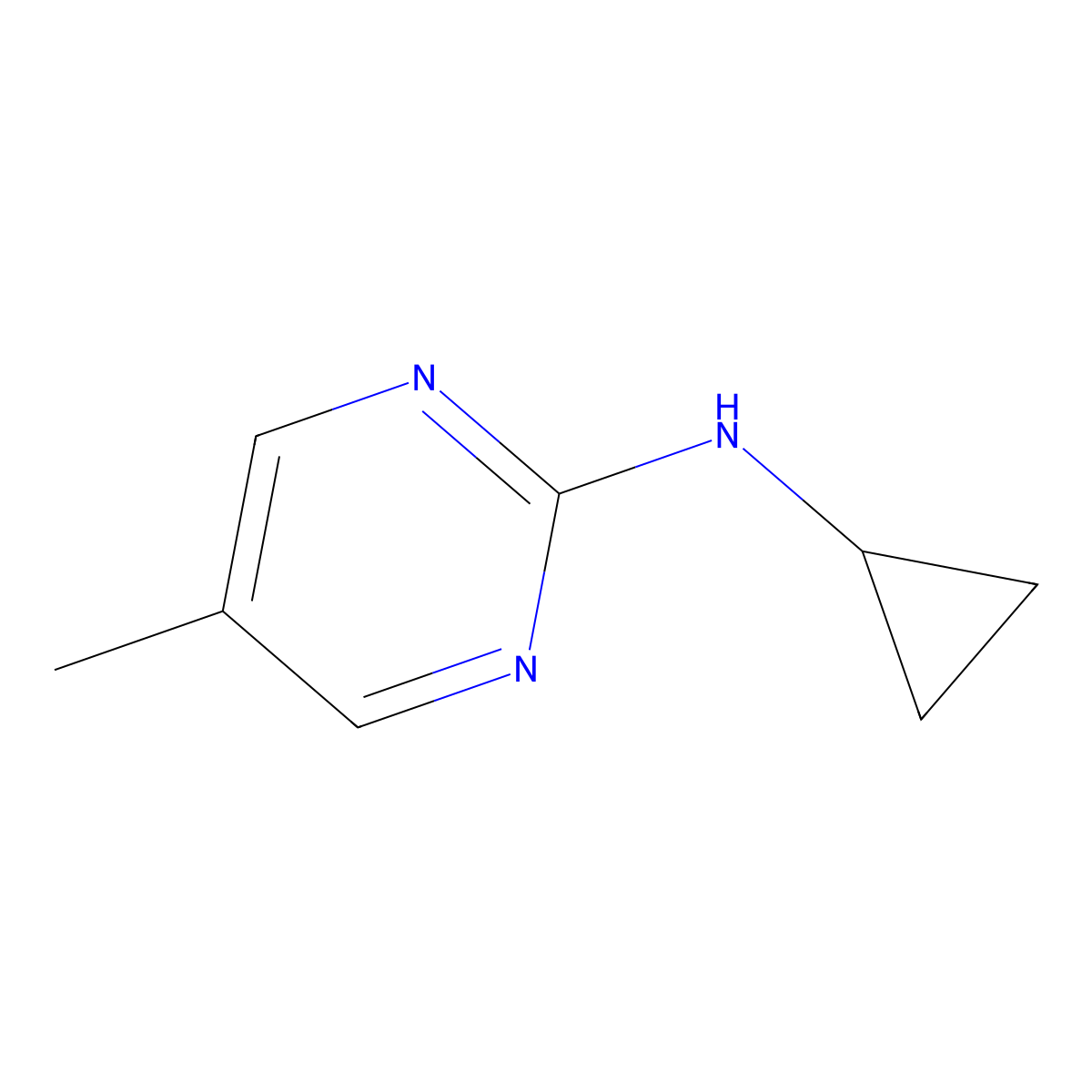 N-cyclopropyl-5-methylpyrimidin-2-amine molecular structure, CAS 1342776-73-1