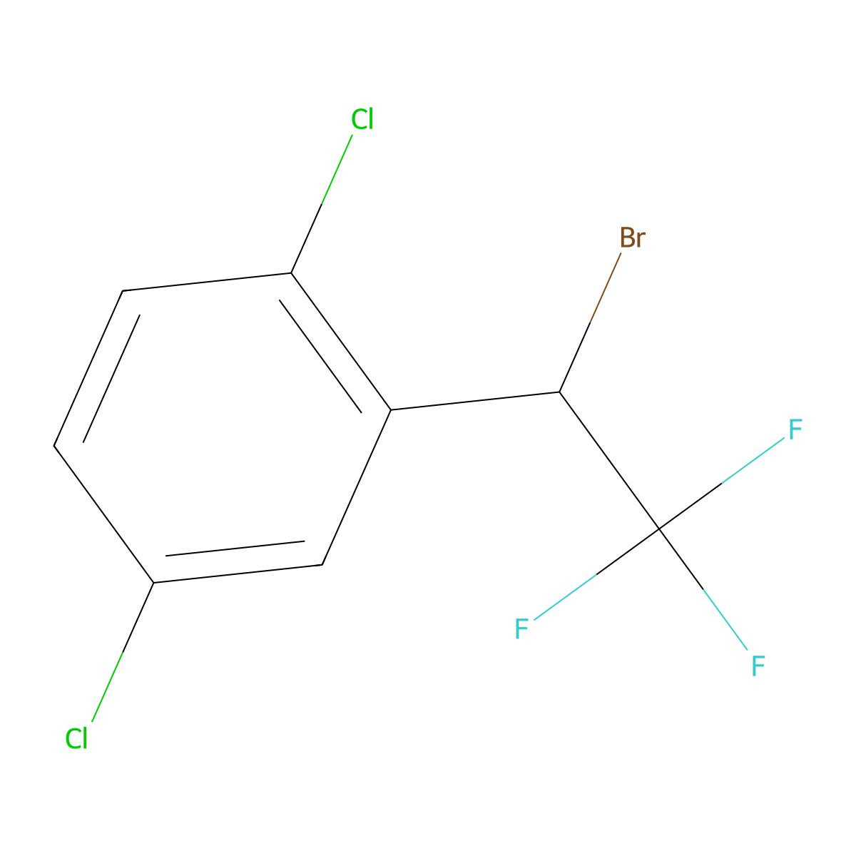 2-(1-Bromo-2,2,2-trifluoroethyl)-1,4-dichlorobenzene molecular structure, CAS 1342777-81-4