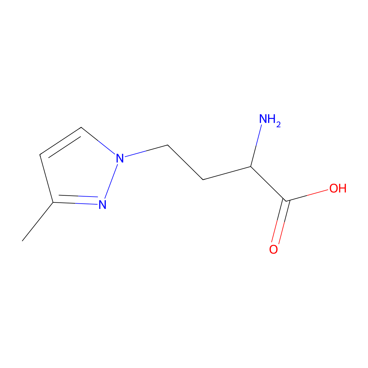 2-Amino-4-(3-methyl-1h-pyrazol-1-yl)butanoic acid molecular structure, CAS 1342778-14-6