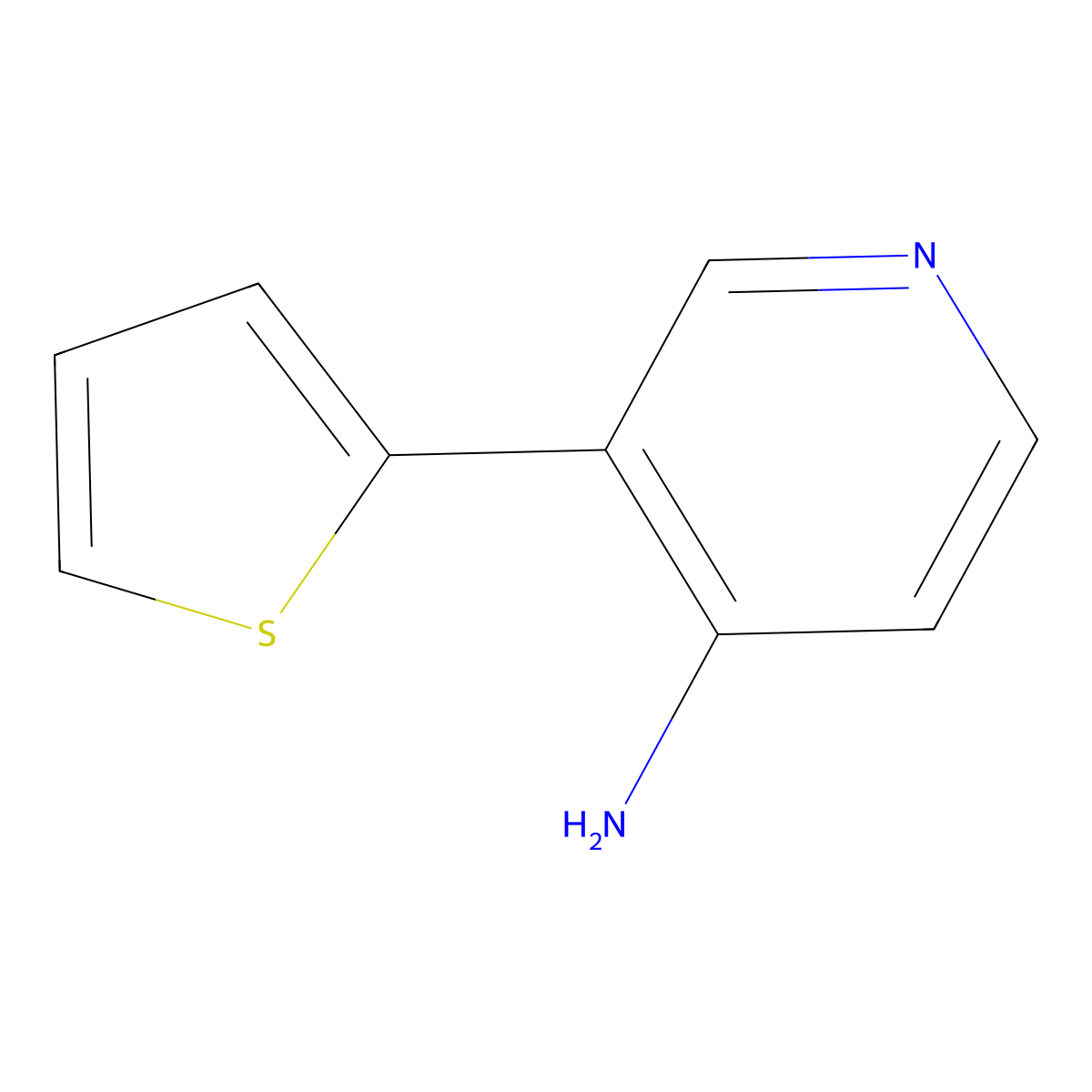 3-(Thiophen-2-yl)pyridin-4-amine molecular structure, CAS 1342778-18-0