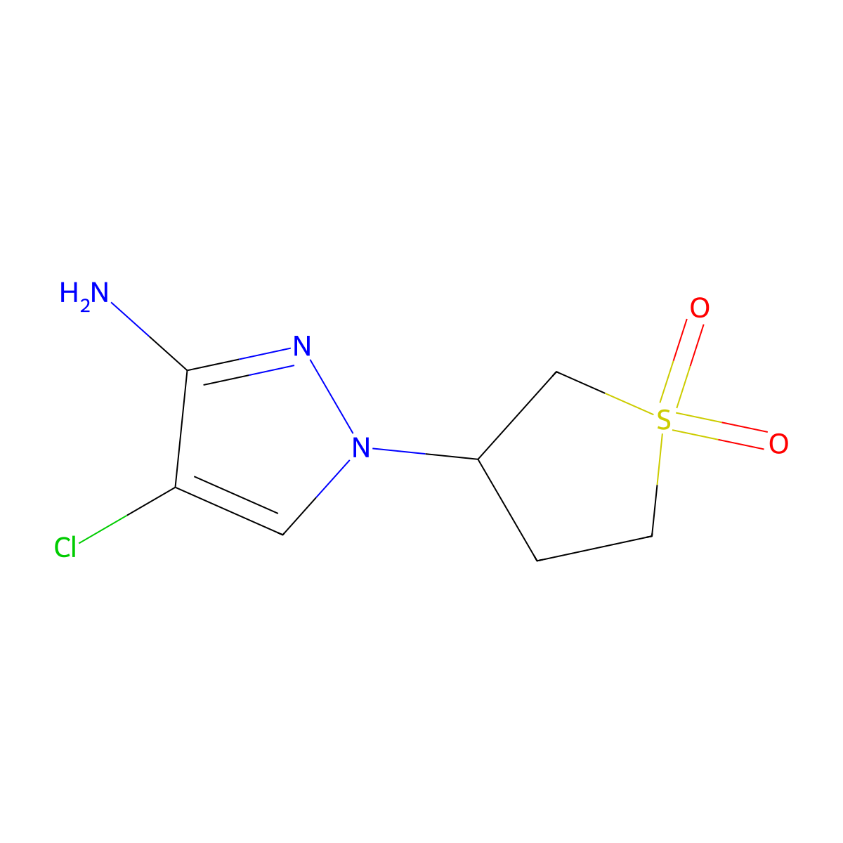 3-(3-Amino-4-chloro-1h-pyrazol-1-yl)tetrahydrothiophene 1,1-dioxide molecular structure, CAS 1342779-17-2