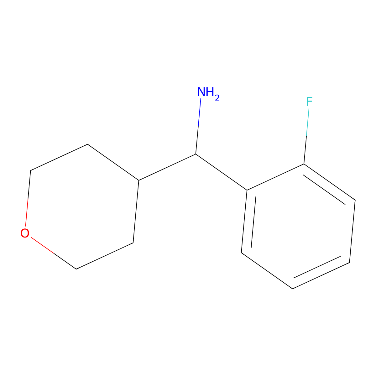(2-Fluorophenyl)(tetrahydro-2H-pyran-4-yl)methanamine molecular structure, CAS 1342780-55-5
