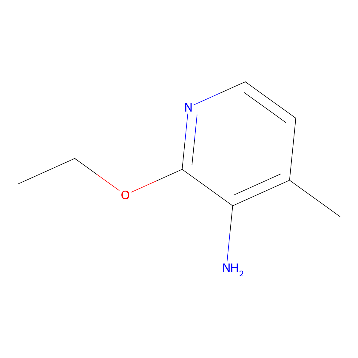 2-Ethoxy-4-methylpyridin-3-amine molecular structure, CAS 1342782-48-2