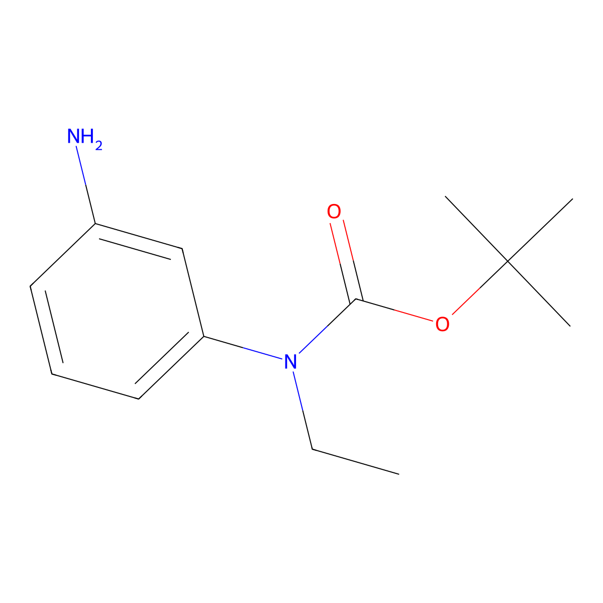 tert-butyl N-(3-aminophenyl)-N-ethylcarbamate molecular structure, CAS 1342788-24-2