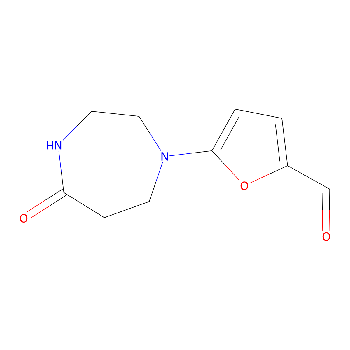 5-(5-Oxo-1,4-diazepan-1-yl)furan-2-carbaldehyde molecular structure, CAS 1342788-51-5