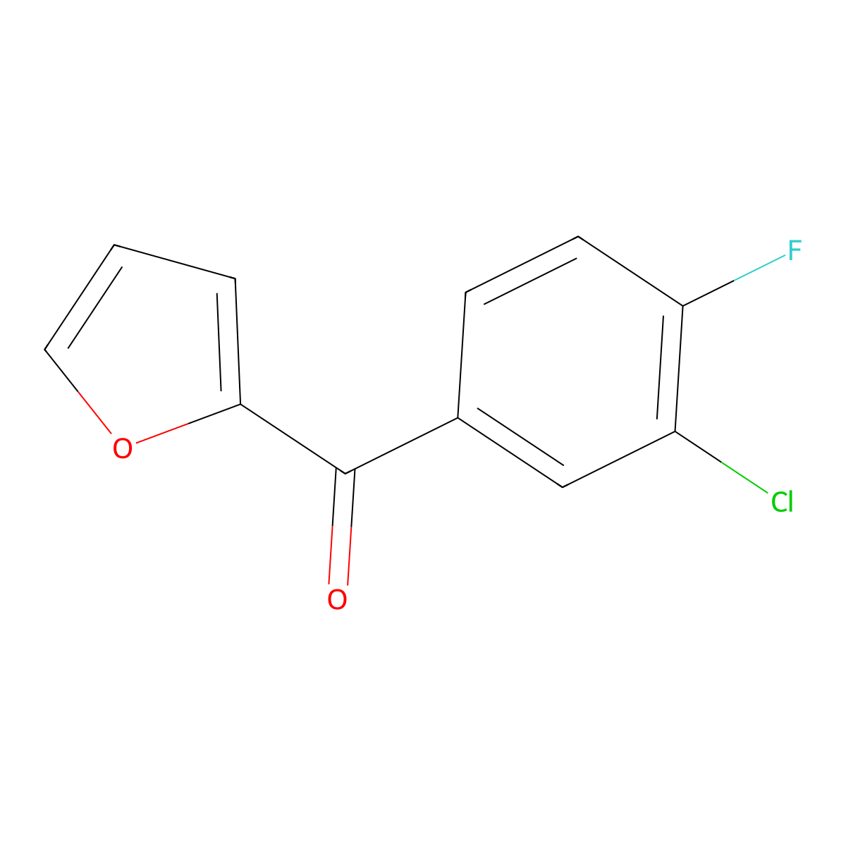 2-(3-Chloro-4-fluorobenzoyl)furan molecular structure, CAS 1342788-79-7