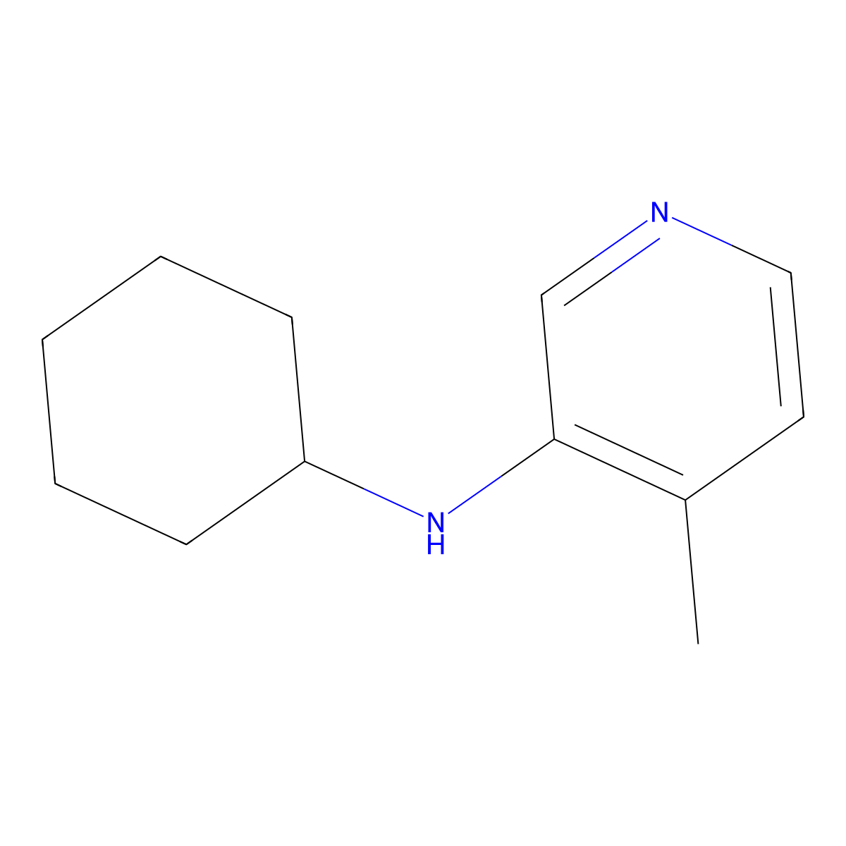 N-cyclohexyl-4-methylpyridin-3-amine molecular structure, CAS 1342790-30-0