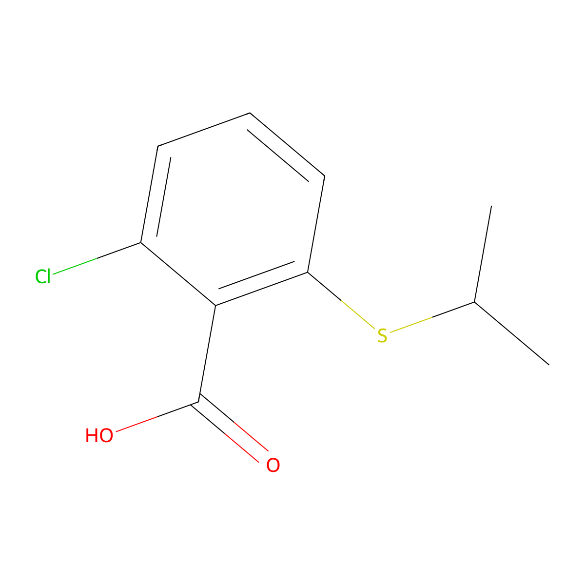 2-Chloro-6-(isopropylthio)benzoic acid molecular structure, CAS 1342790-32-2