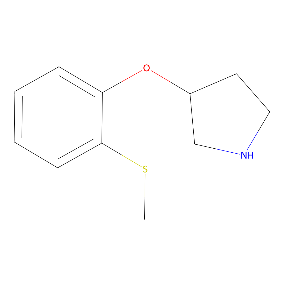 3-(2-(Methylthio)phenoxy)pyrrolidine molecular structure, CAS 1342790-34-4