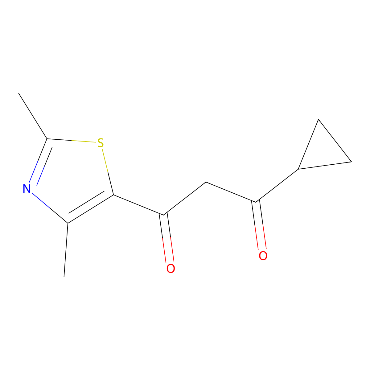 1-Cyclopropyl-3-(2,4-dimethylthiazol-5-yl)propane-1,3-dione molecular structure, CAS 1342790-72-0