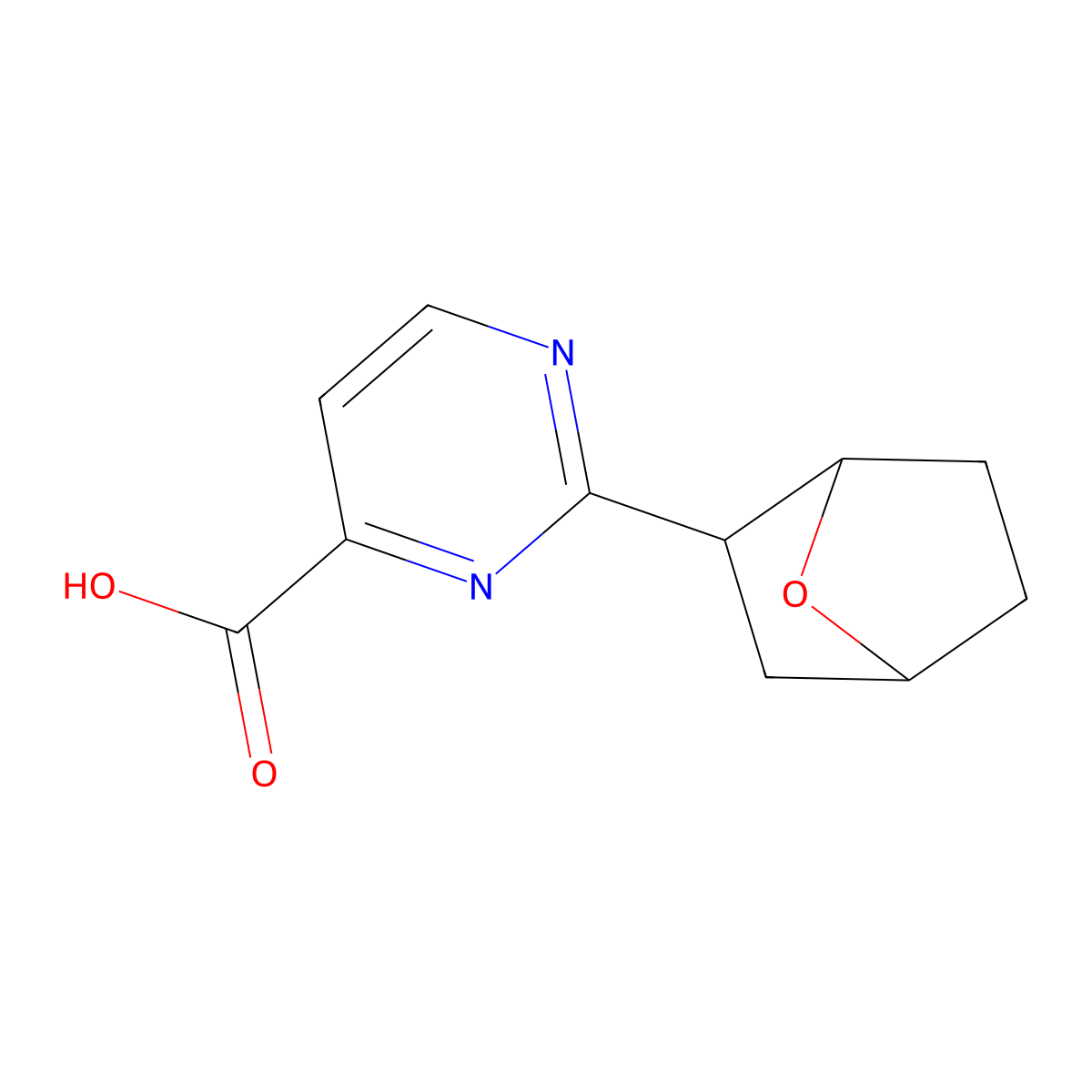 2-(7-Oxabicyclo[2.2.1]heptan-2-yl)pyrimidine-4-carboxylic acid molecular structure, CAS 1342791-42-7