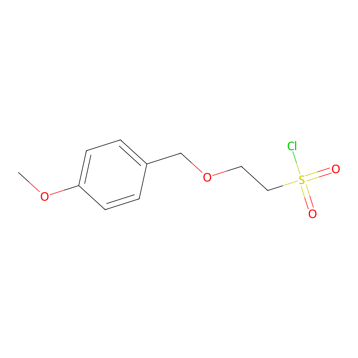2-[(4-Methoxyphenyl)methoxy]ethane-1-sulfonyl chloride molecular structure, CAS 1342791-72-3