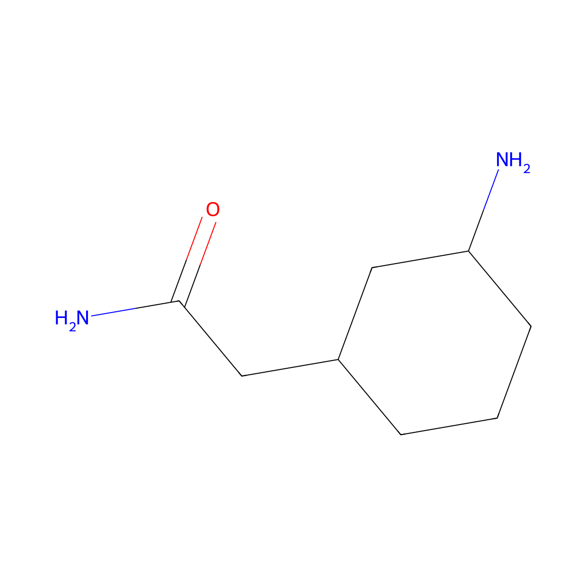 2-(3-Aminocyclohexyl)acetamide molecular structure, CAS 1342791-84-7