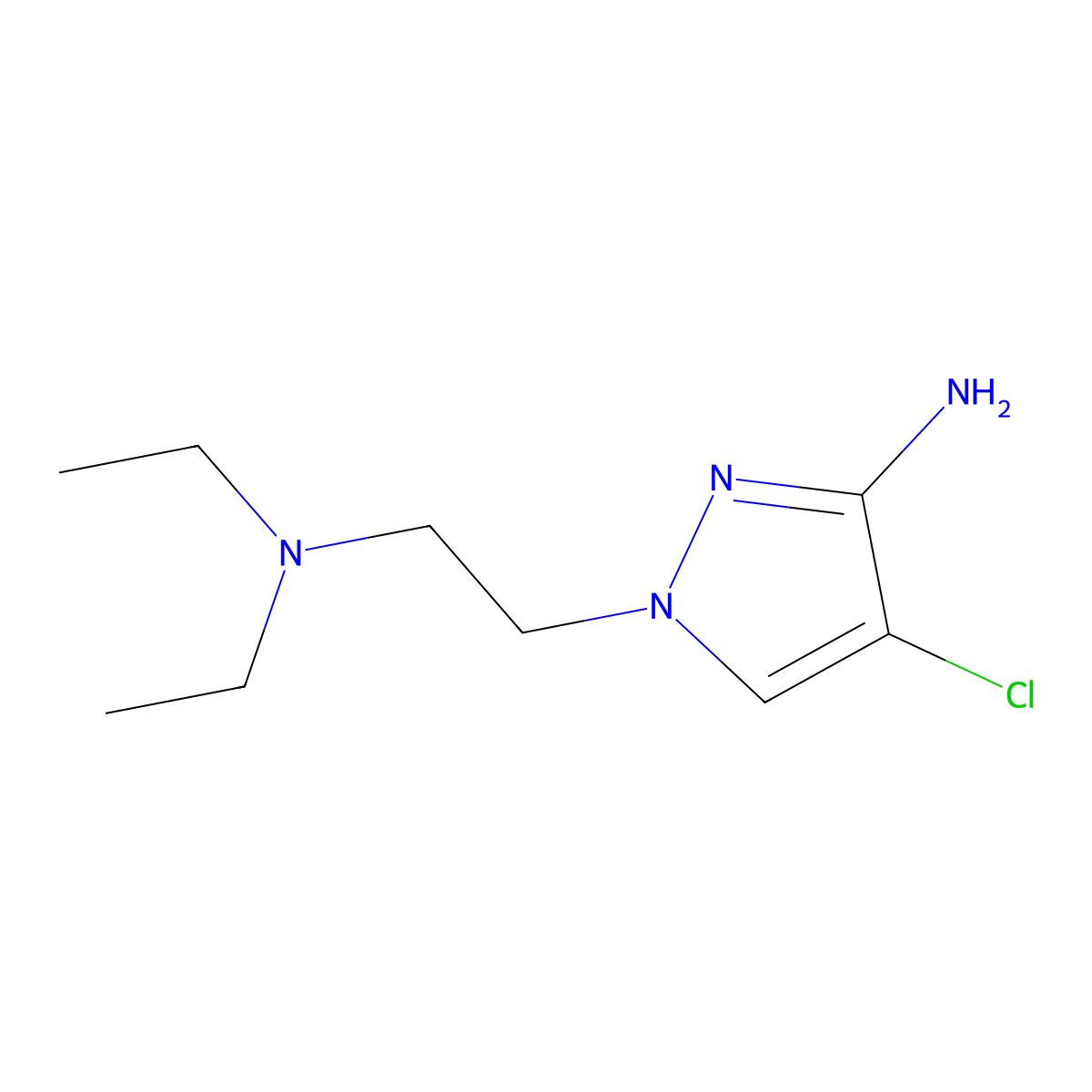 4-Chloro-1-(2-(diethylamino)ethyl)-1h-pyrazol-3-amine molecular structure, CAS 1342793-11-6