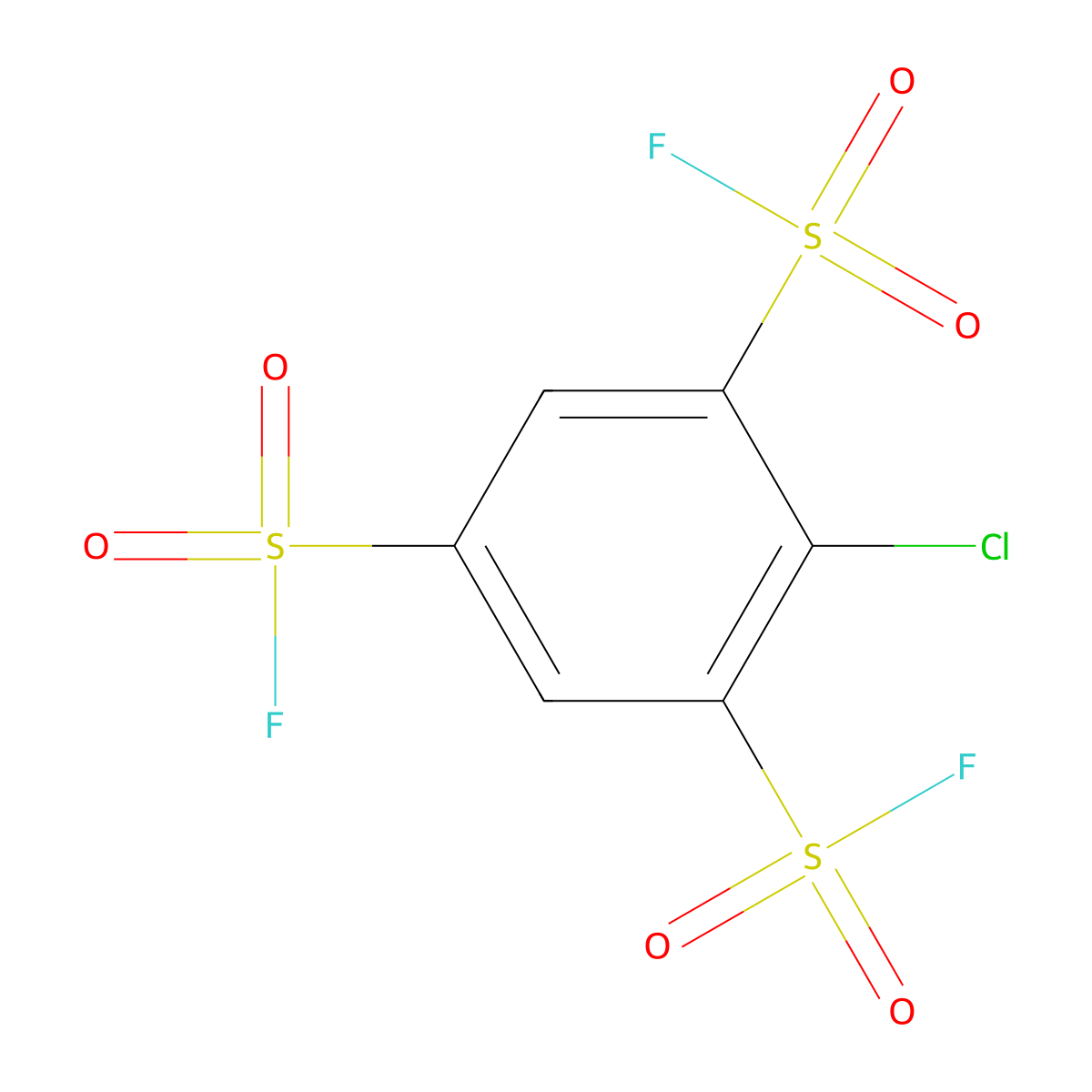 2-Chlorobenzene-1,3,5-trisulfonyl trifluoride molecular structure, CAS 1342799-69-2
