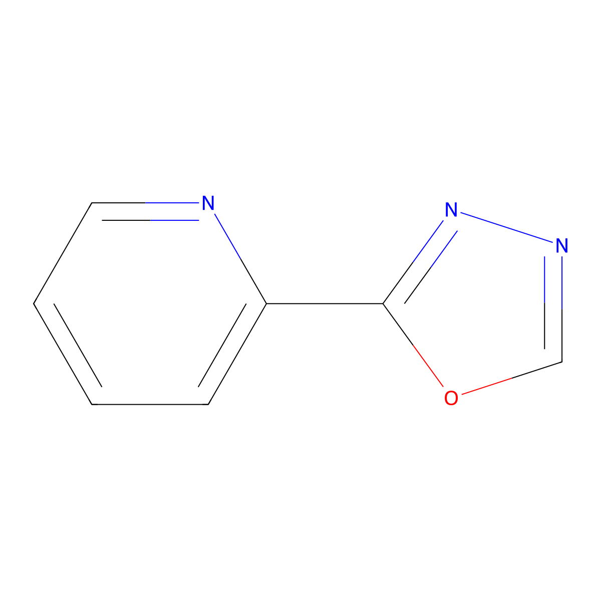2-(1,3,4-Oxadiazol-2-yl)pyridine molecular structure, CAS 13428-22-3