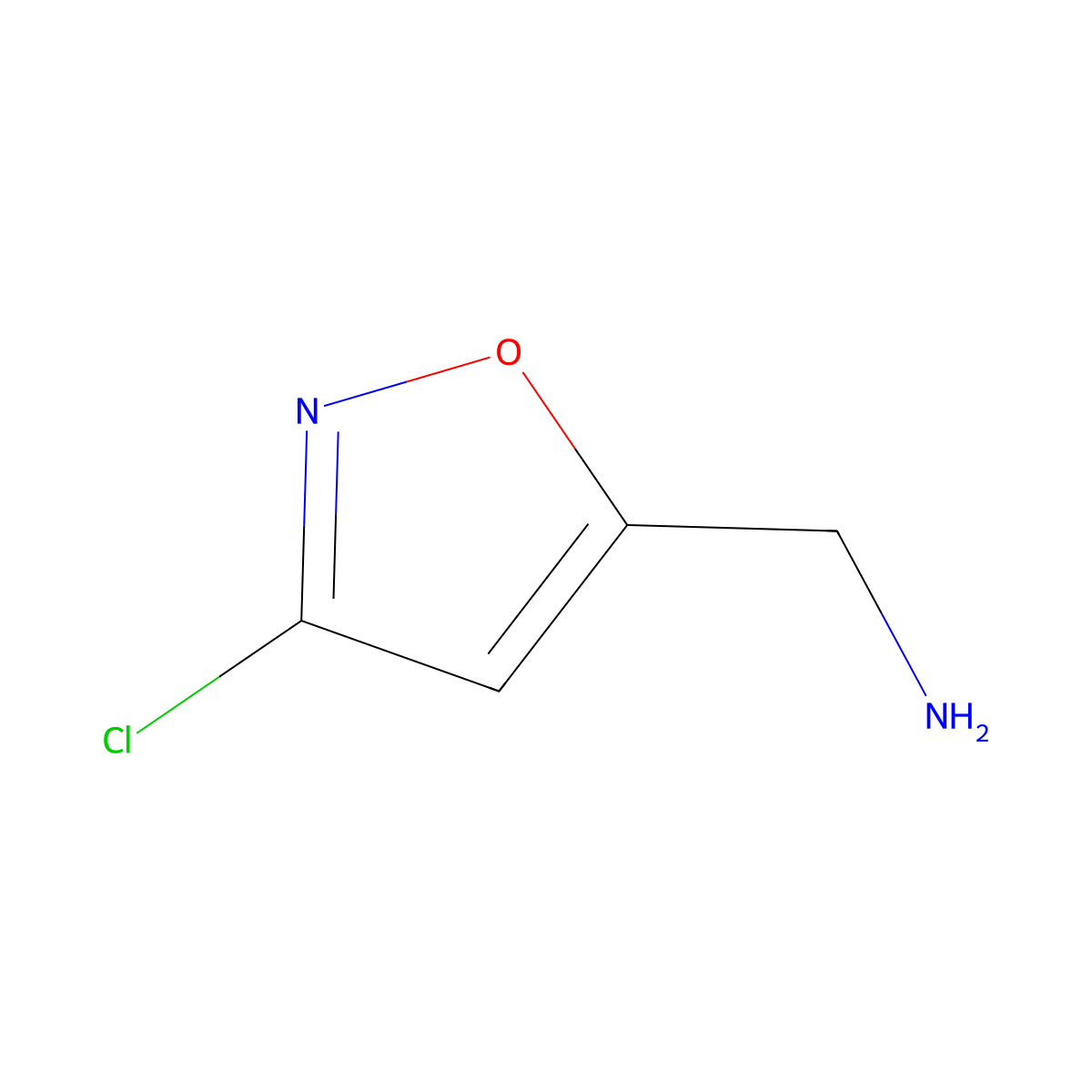 1-(3-Chloro-1,2-oxazol-5-yl)methanamine molecular structure, CAS 134280-73-2