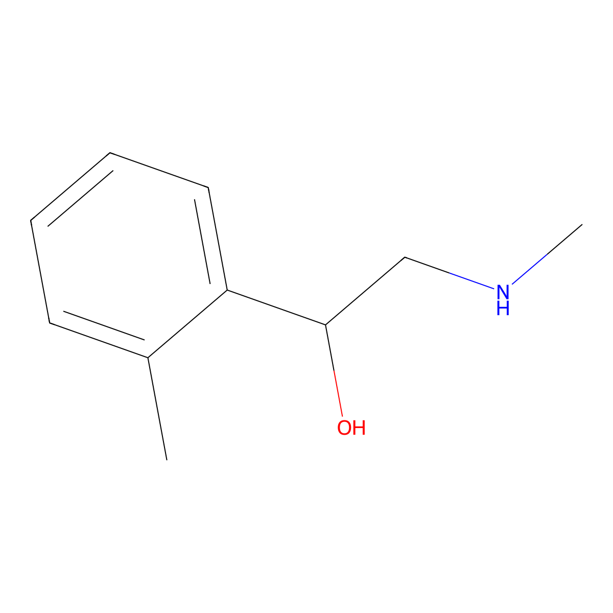 2-(Methylamino)-1-(2-methylphenyl)ethan-1-ol molecular structure, CAS 134281-86-0