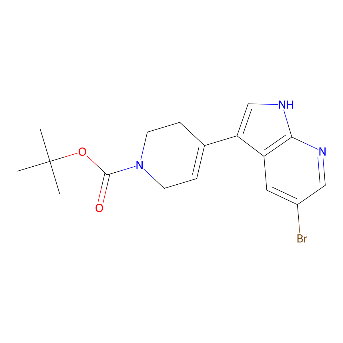 Tert-butyl 4-(5-bromo-1H-pyrrolo[2,3-B]pyridin-3-YL)-3,6-dihydropyridine-1(2H)-carboxylate molecular structure, CAS 1342810-61-0