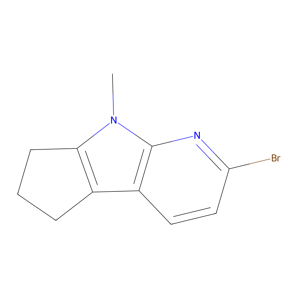 2-Bromo-8-methyl-5,6,7,8-tetrahydrocyclopenta[4,5]pyrrolo[2,3-B]pyridine molecular structure, CAS 1342810-87-0