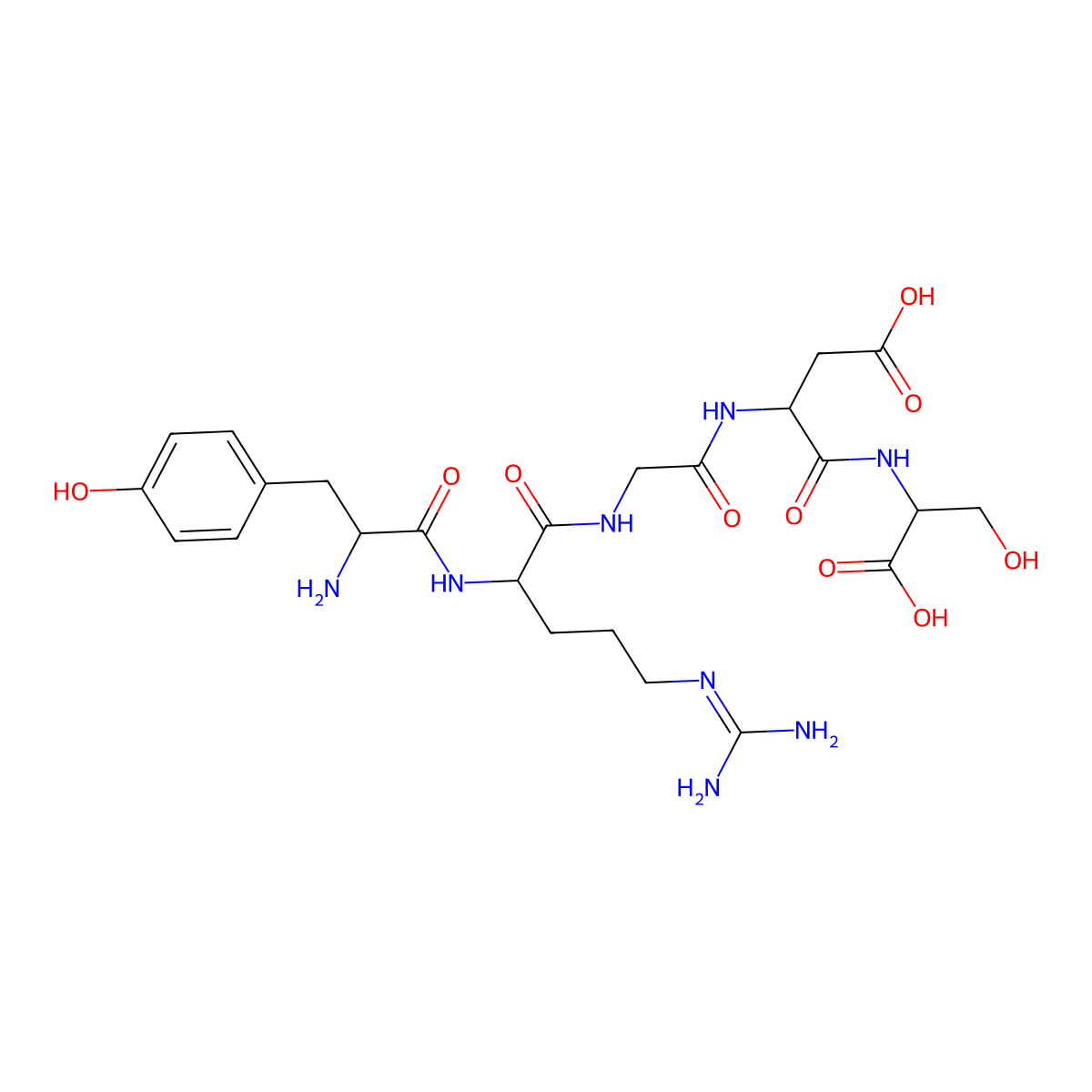 H-Tyr-Arg-Gly-Asp-Ser-OH molecular structure, CAS 134282-68-1