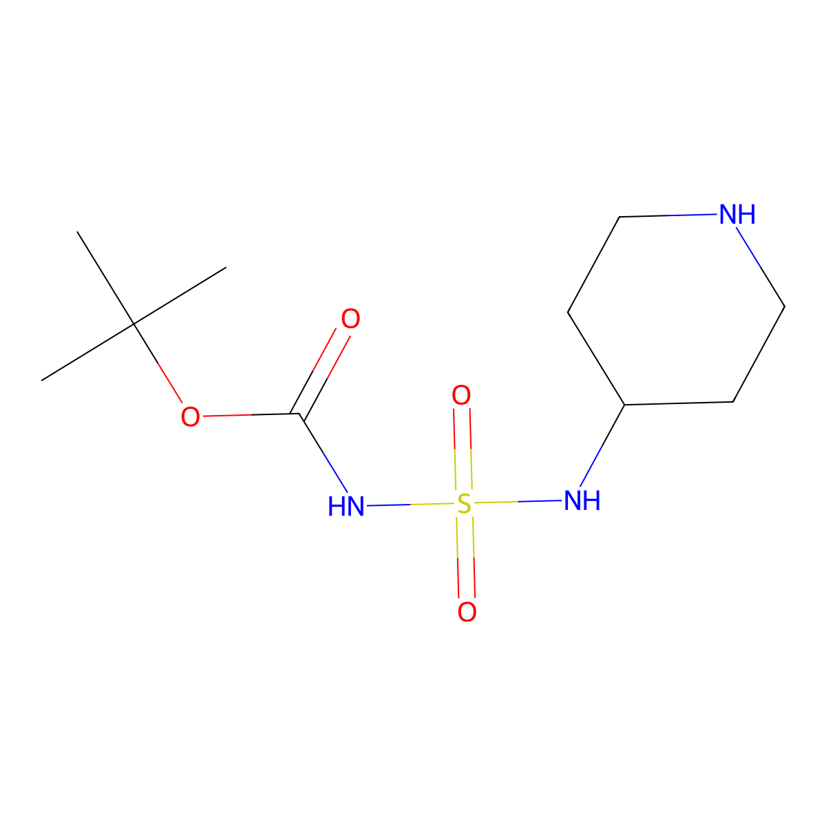 tert-butyl N-[(piperidin-4-yl)sulfamoyl]carbamate molecular structure, CAS 1342820-18-1