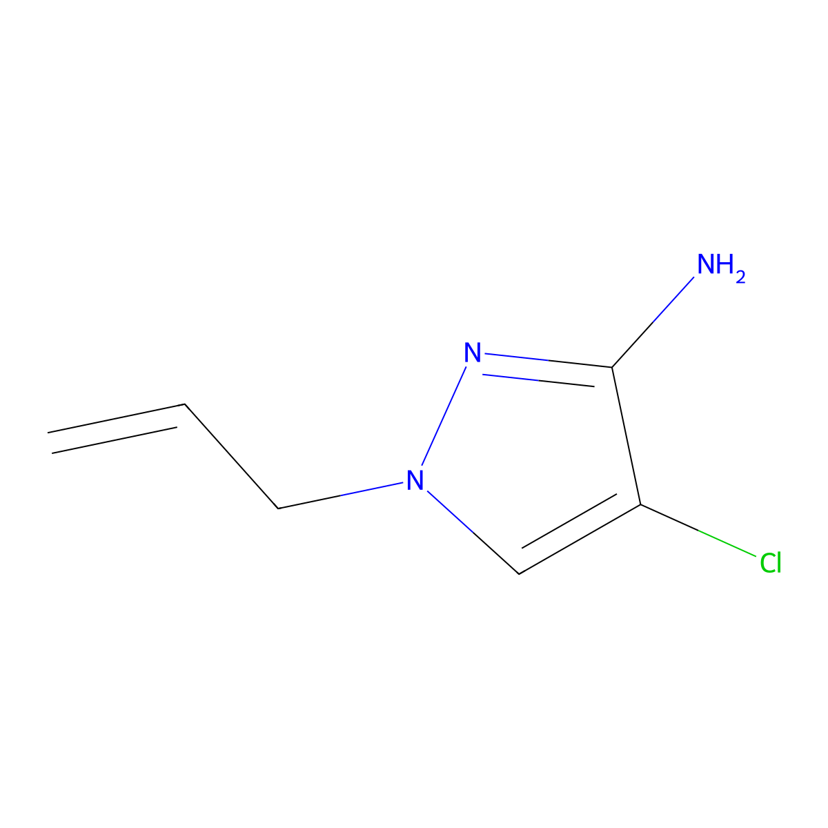 4-Chloro-1-(prop-2-en-1-yl)-1H-pyrazol-3-amine molecular structure, CAS 1342822-20-1