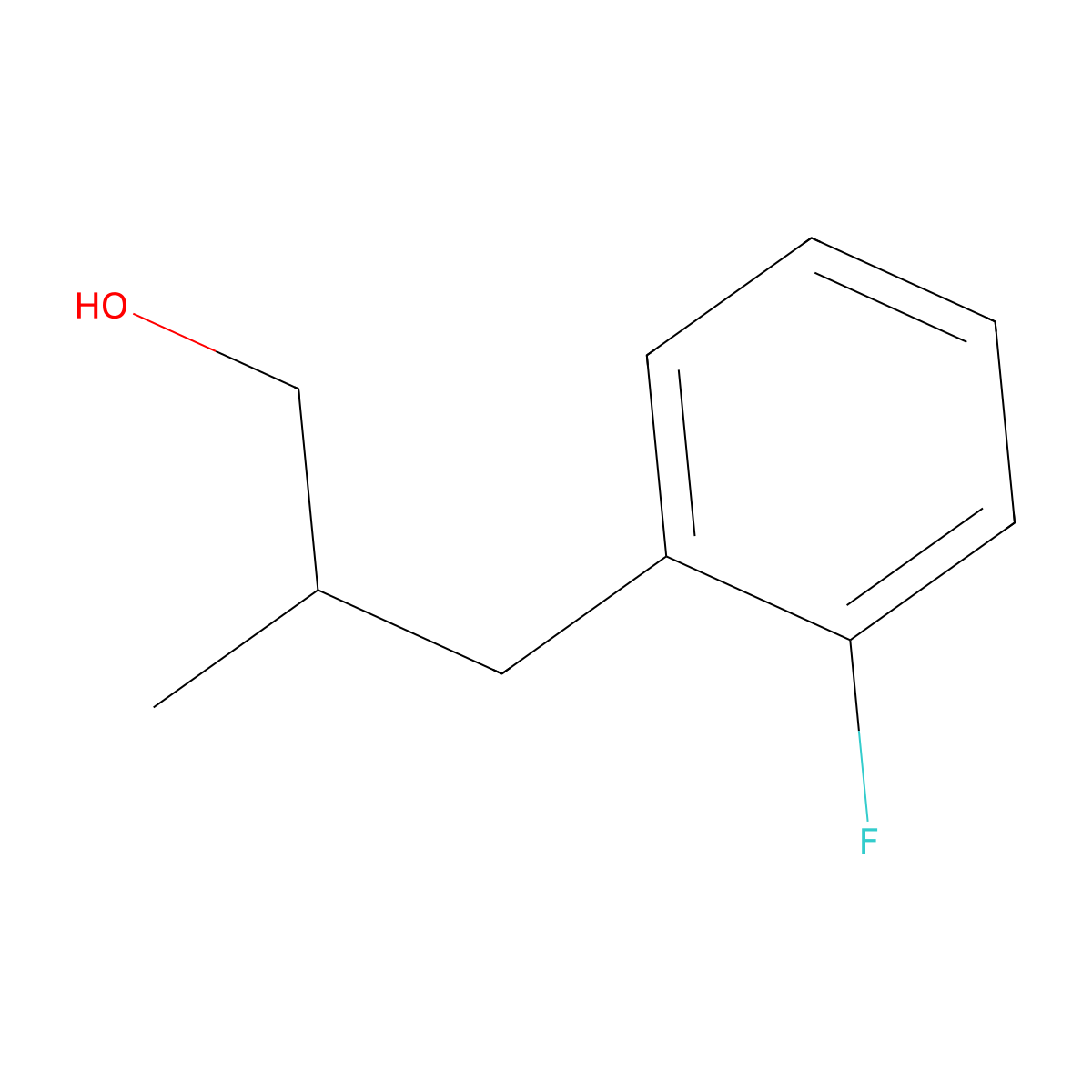 3-(2-Fluorophenyl)-2-methylpropan-1-ol molecular structure, CAS 1342822-91-6