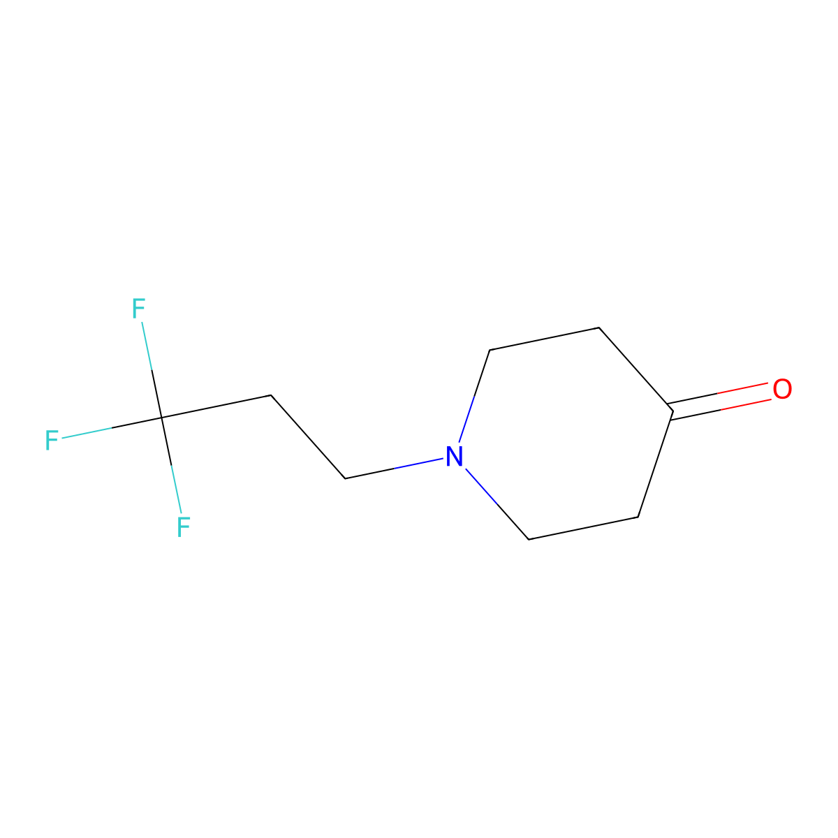 1-(3,3,3-Trifluoropropyl)piperidin-4-one molecular structure, CAS 1342825-61-9