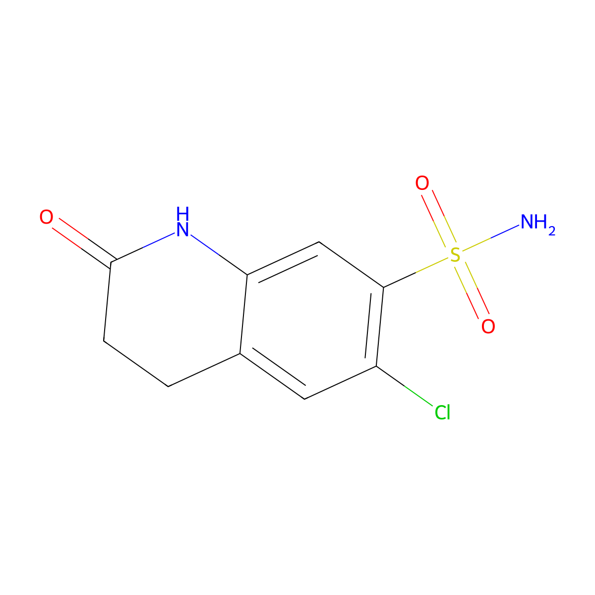 6-Chloro-2-oxo-1,2,3,4-tetrahydroquinoline-7-sulfonamide molecular structure, CAS 1342827-26-2