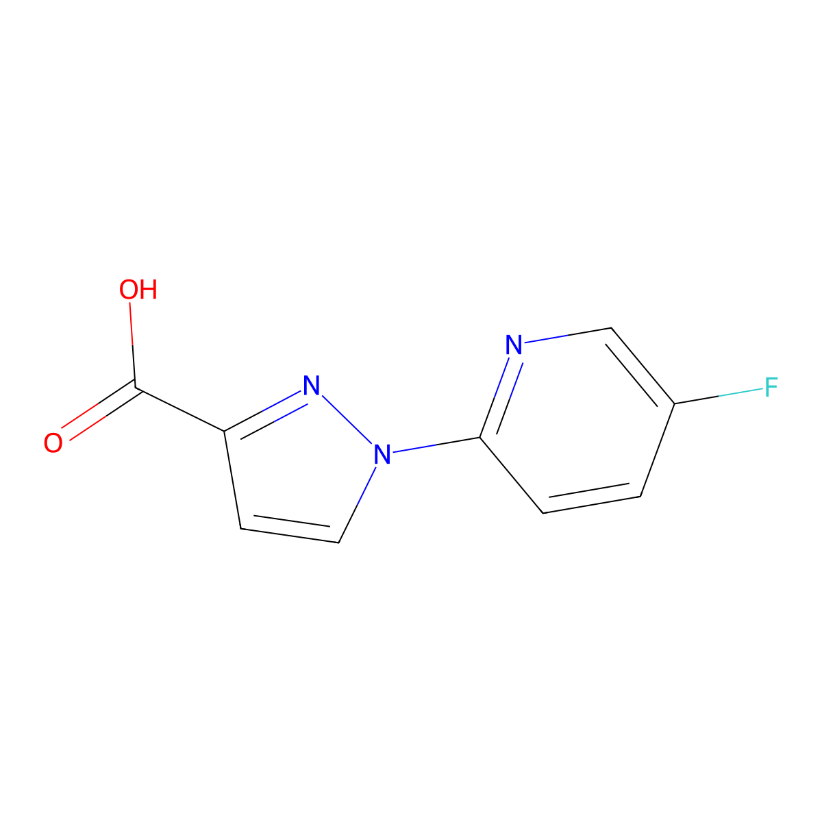 1-(5-fluoropyridin-2-yl)-1H-pyrazole-3-carboxylic acid molecular structure, CAS 1342829-19-9