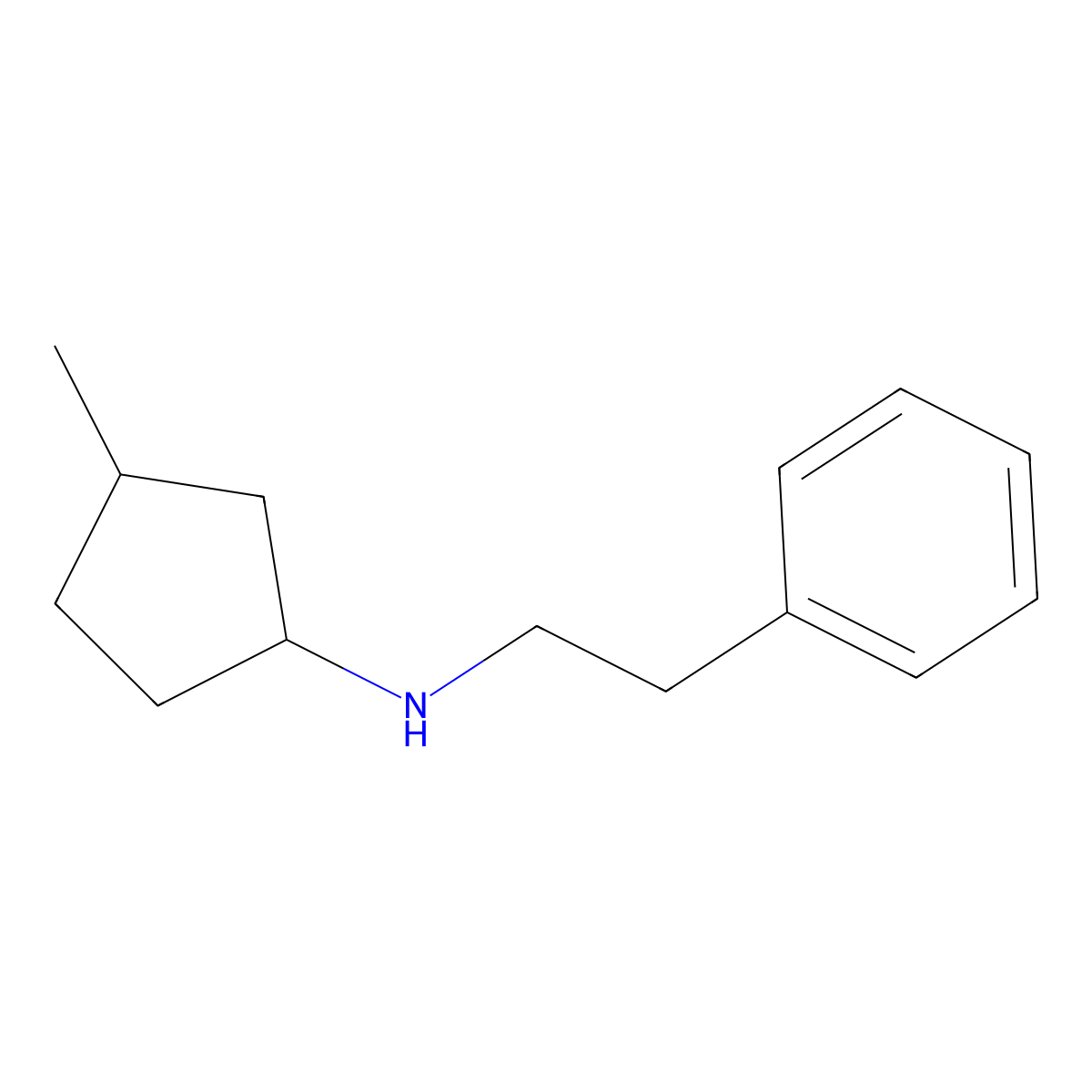 3-methyl-N-(2-phenylethyl)cyclopentan-1-amine molecular structure, CAS 1342833-06-0