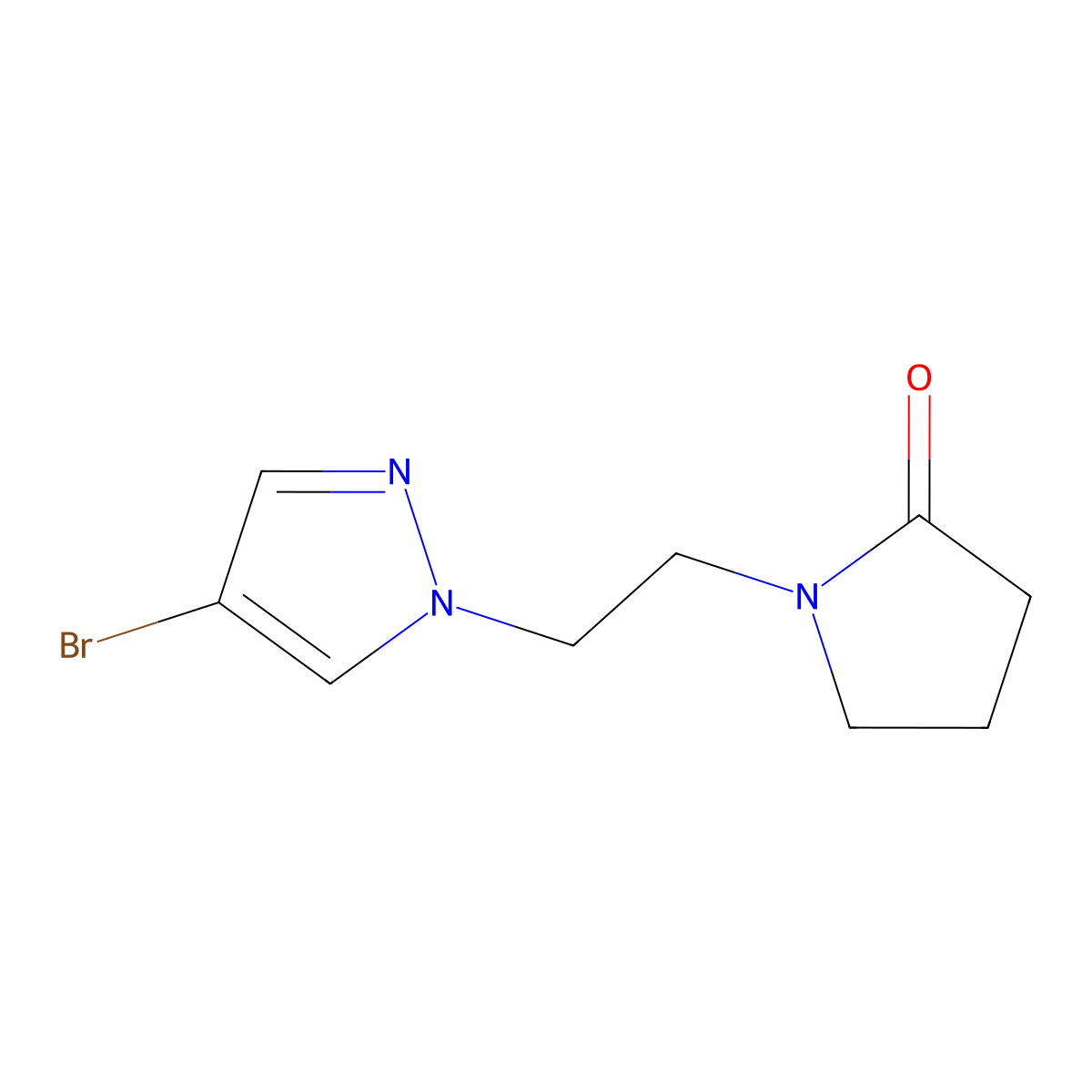 1-(2-(4-bromo-1H-pyrazol-1-yl)ethyl)pyrrolidin-2-one molecular structure, CAS 1342834-84-7