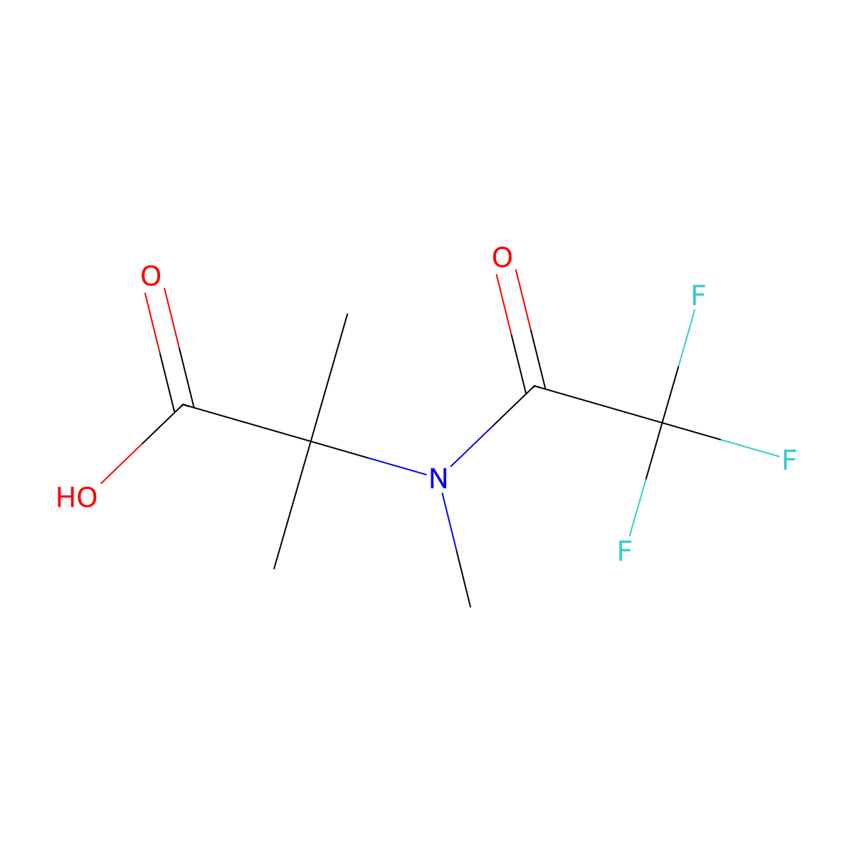 2-methyl-2-(2,2,2-trifluoro-N-methylacetamido)propanoic acid molecular structure, CAS 1342838-26-9