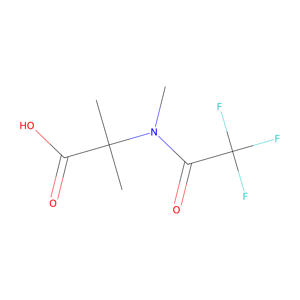 2-methyl-2-(2,2,2-trifluoro-N-methylacetamido)propanoic acid molecular structure, CAS 1342838-26-9