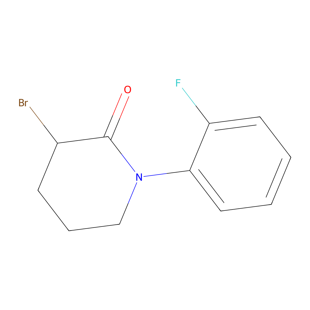 3-Bromo-1-(2-fluorophenyl)piperidin-2-one molecular structure, CAS 1342838-72-5