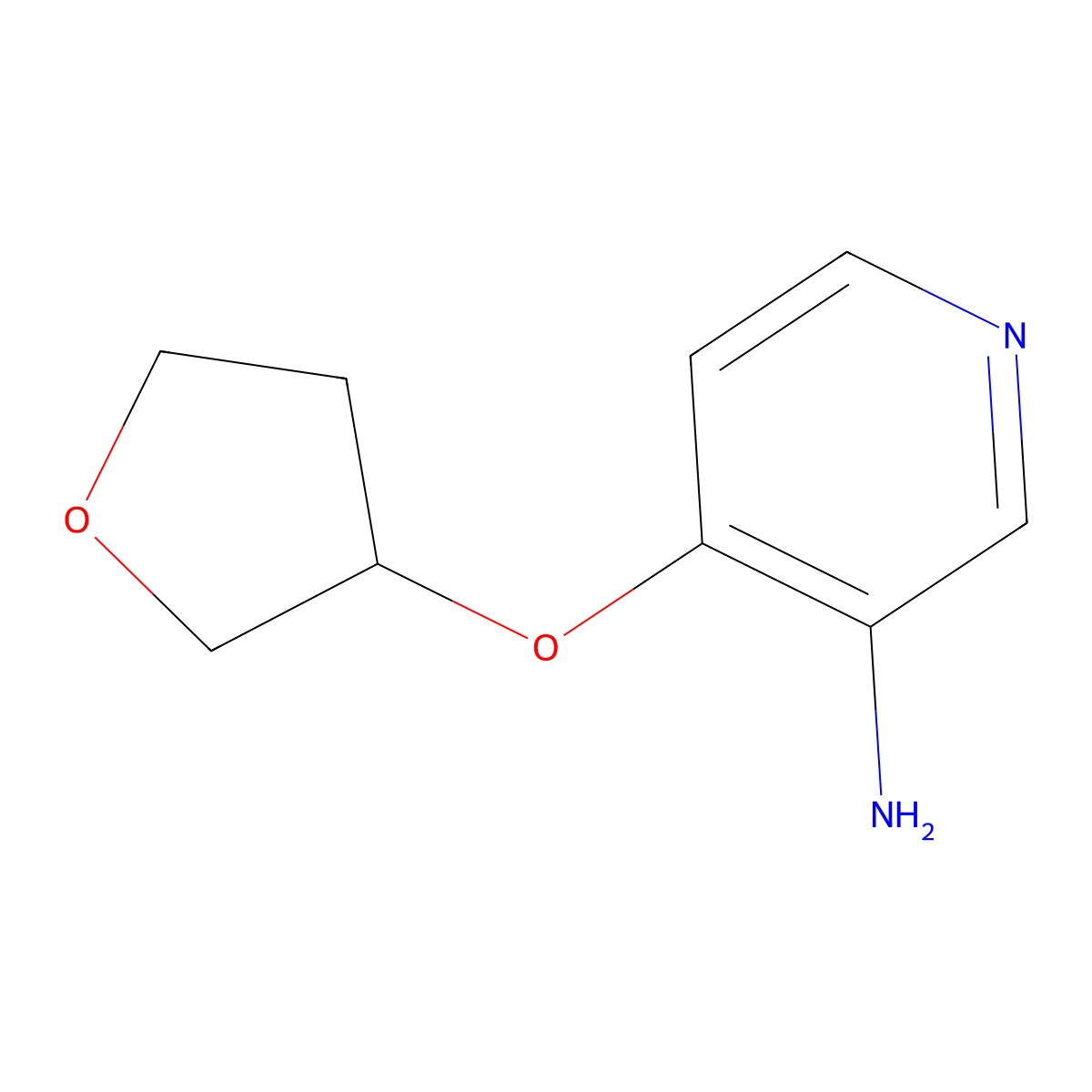4-((Tetrahydrofuran-3-yl)oxy)pyridin-3-amine molecular structure, CAS 1342838-73-6