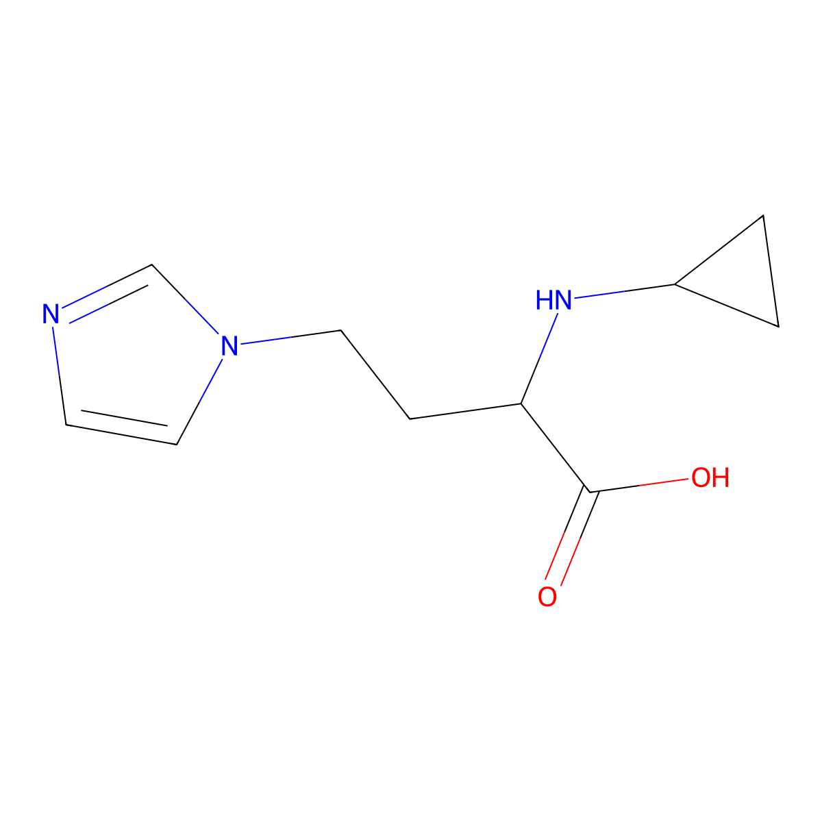 2-(Cyclopropylamino)-4-(1h-imidazol-1-yl)butanoic acid molecular structure, CAS 1342840-00-9