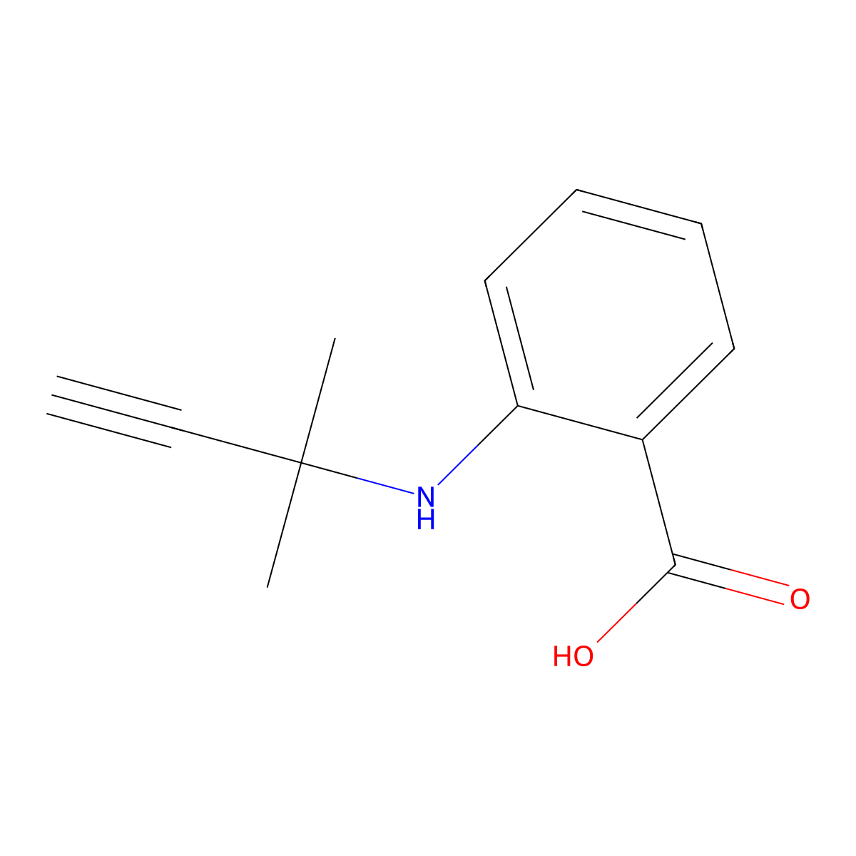 2-[(2-Methylbut-3-yn-2-yl)amino]benzoic acid molecular structure, CAS 1342841-28-4