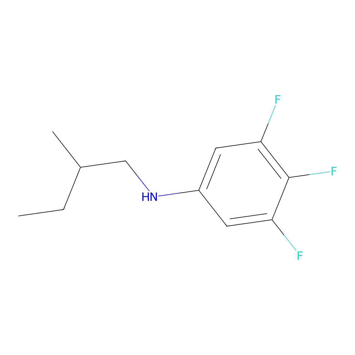 3,4,5-trifluoro-N-(2-methylbutyl)aniline molecular structure, CAS 1342842-36-7