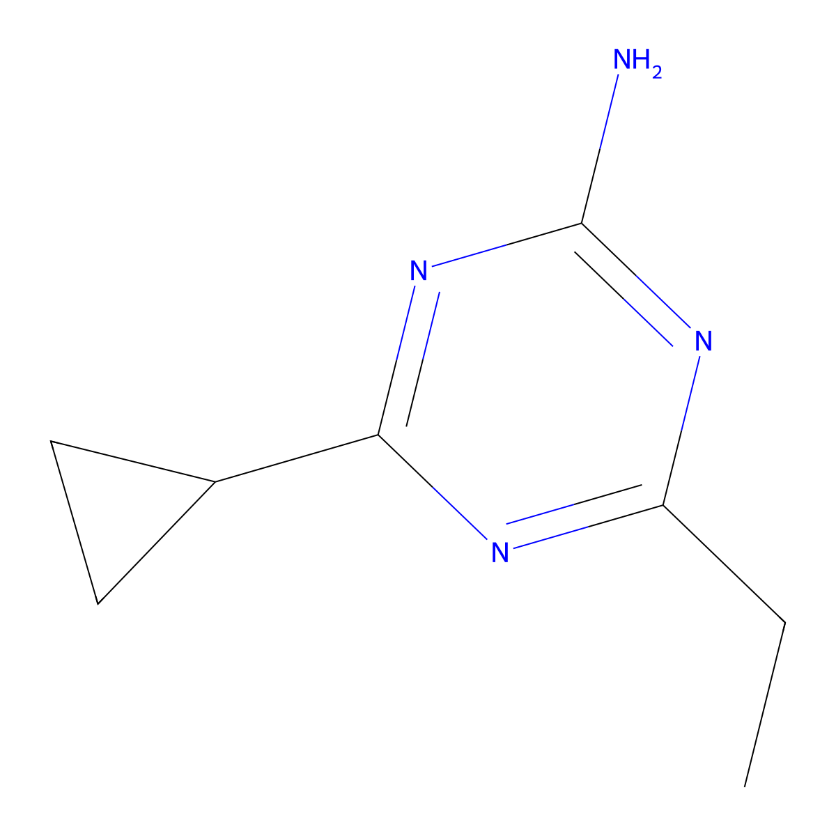 4-Cyclopropyl-6-ethyl-1,3,5-triazin-2-amine molecular structure, CAS 1342842-59-4