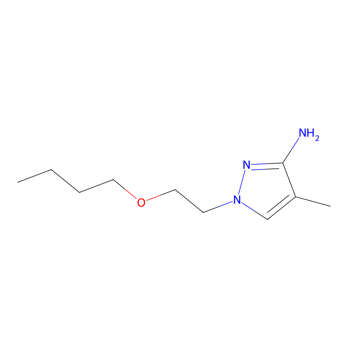 1-(2-Butoxyethyl)-4-methyl-1h-pyrazol-3-amine molecular structure, CAS 1342843-29-1