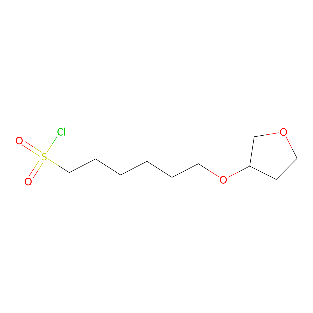 6-(Oxolan-3-yloxy)hexane-1-sulfonyl chloride molecular structure, CAS 1342843-68-8