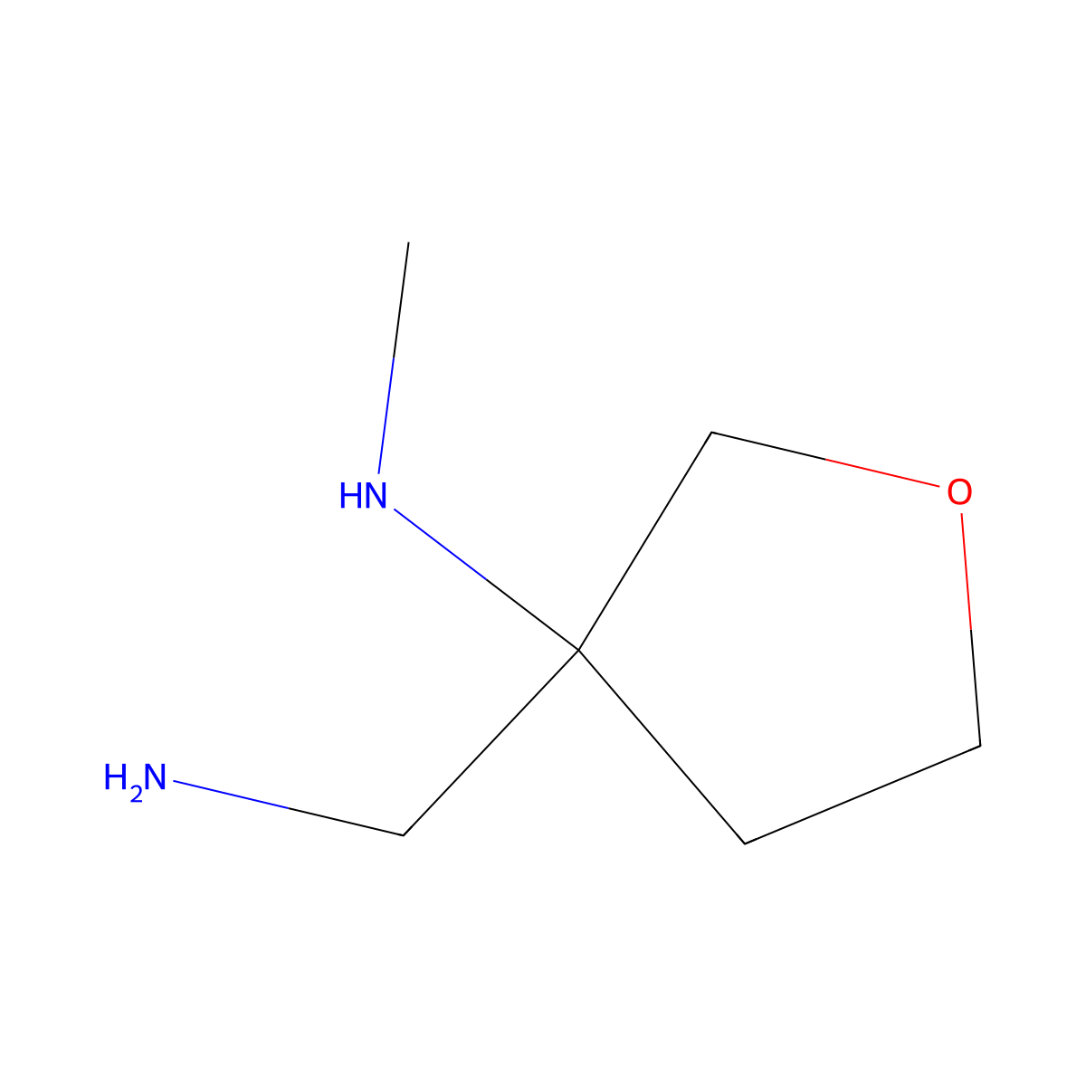 3-(aminomethyl)-N-methyloxolan-3-amine molecular structure, CAS 1342845-57-1