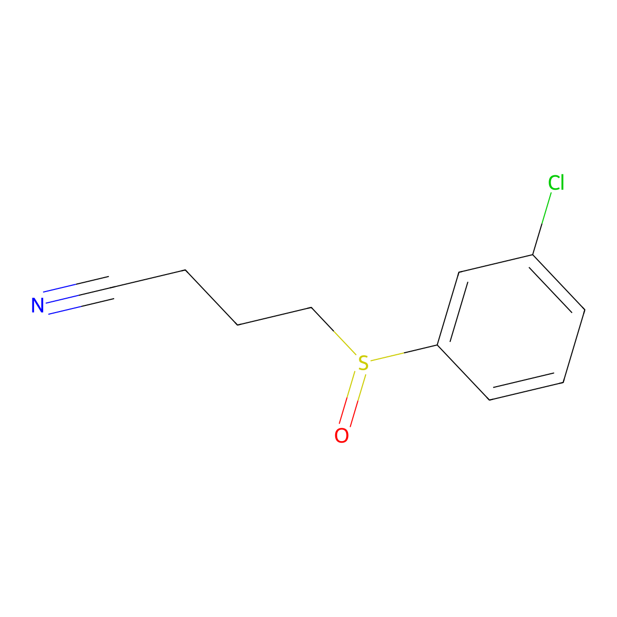 4-(3-Chlorobenzenesulfinyl)butanenitrile molecular structure, CAS 1342845-83-3