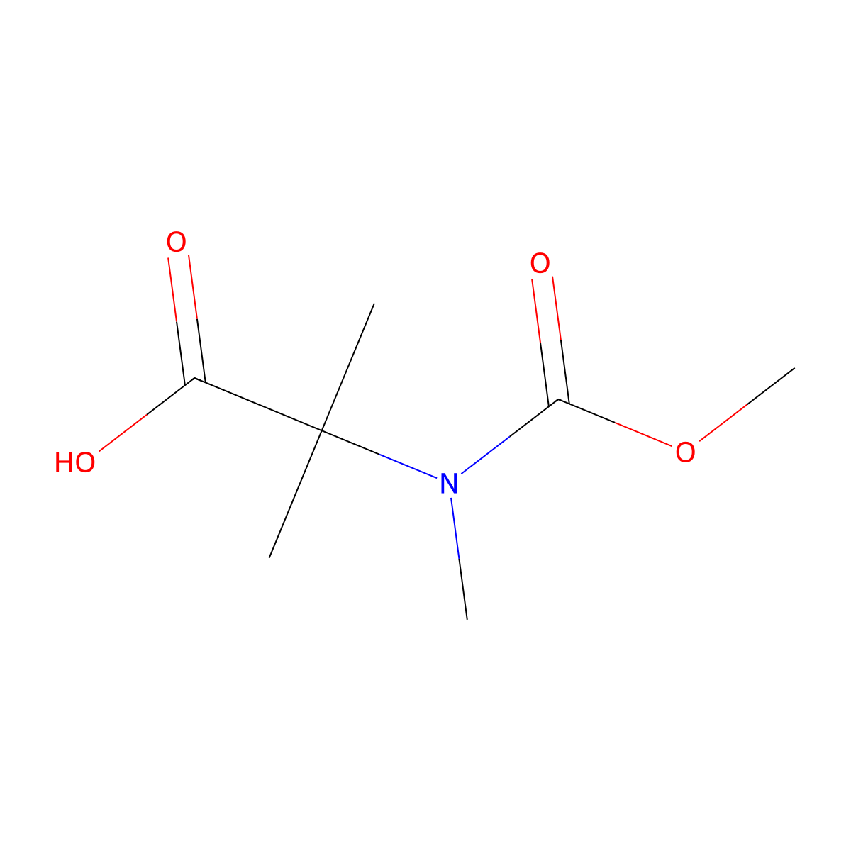 2-[(Methoxycarbonyl)(methyl)amino]-2-methylpropanoic acid molecular structure, CAS 1342846-58-5