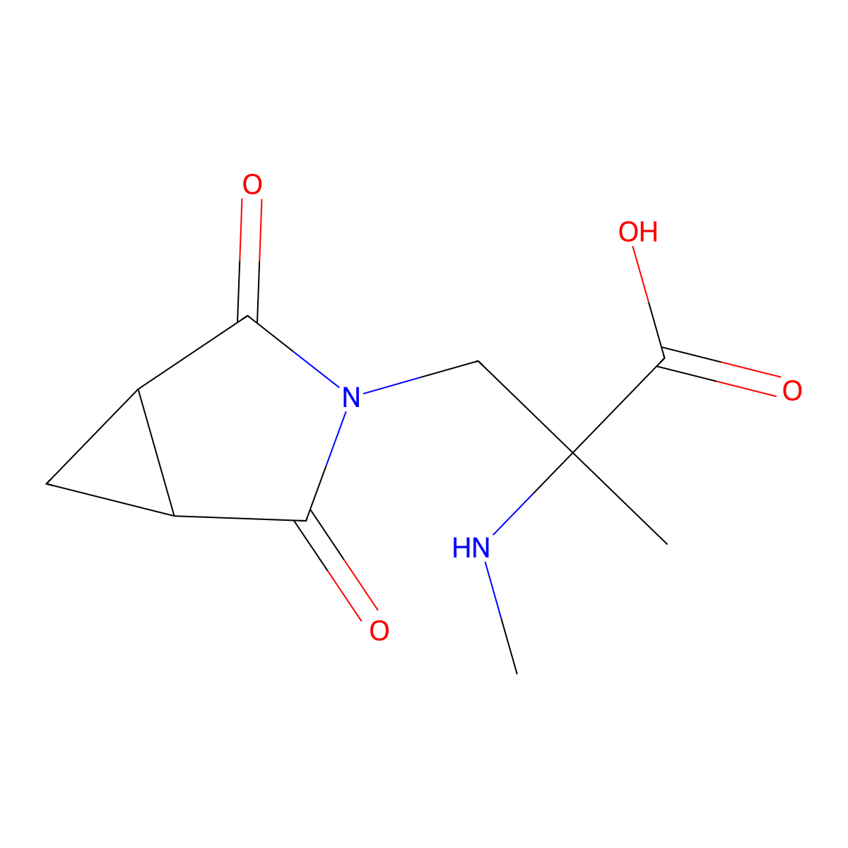 3-(2,4-Dioxo-3-azabicyclo[3.1.0]hexan-3-yl)-2-methyl-2-(methylamino)propanoic acid molecular structure, CAS 1342847-52-2