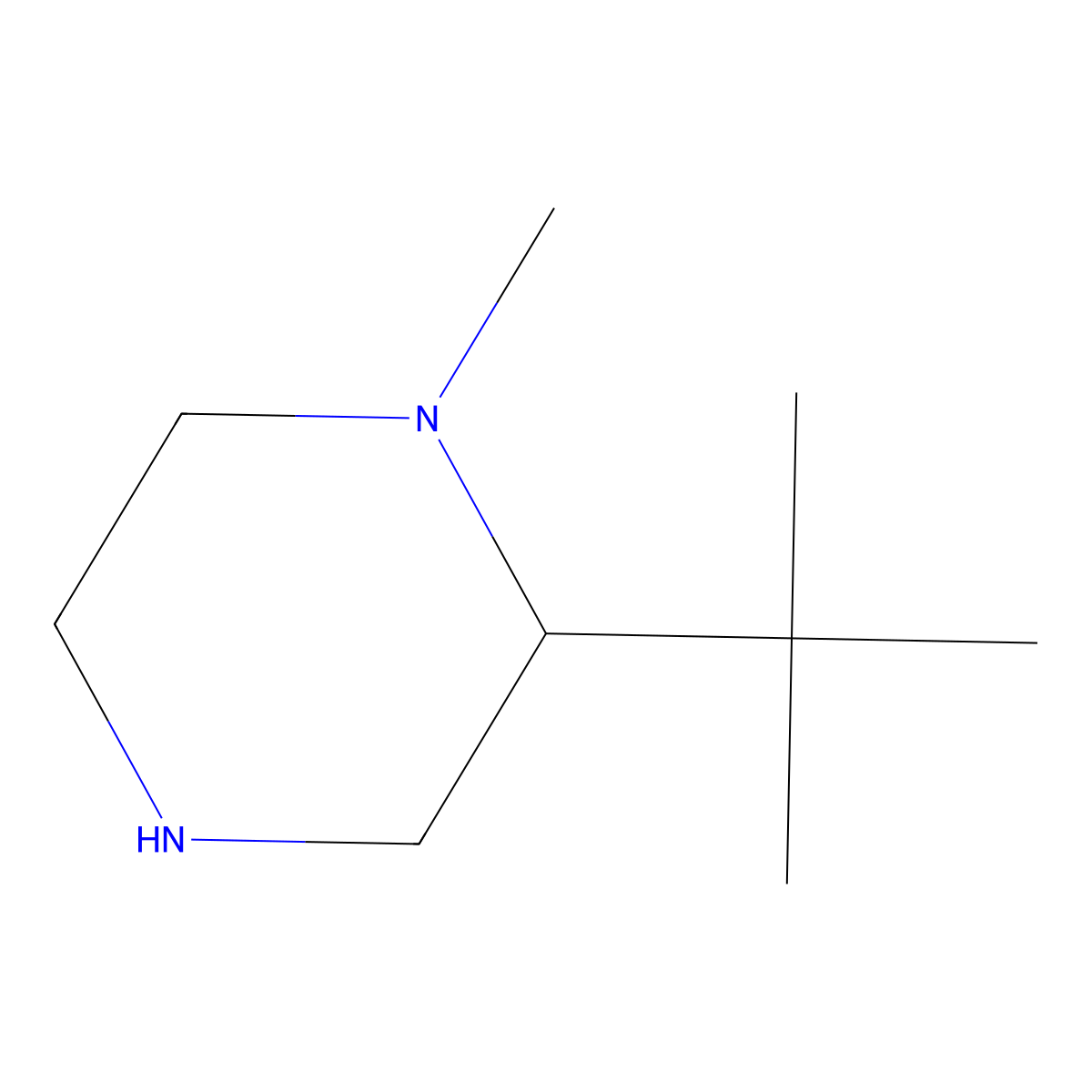 2-Tert-butyl-1-methylpiperazine molecular structure, CAS 1342847-91-9